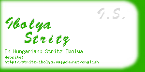 ibolya stritz business card